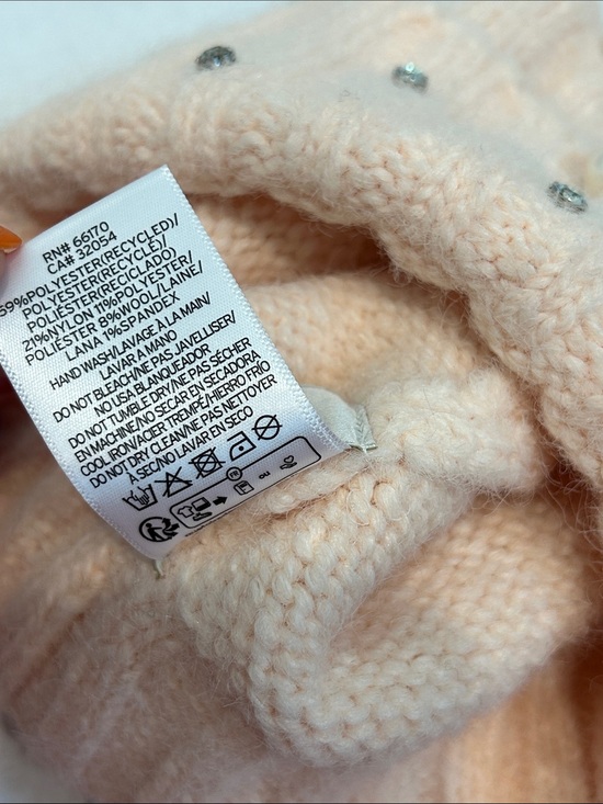 Maeve anthropologie apricot pastel pearl & Rhinestone Knit Beanie Women one size main image 4